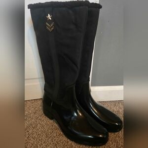 Tommy Hilfiger Black Four2 Women's Rain Boots Size 8
